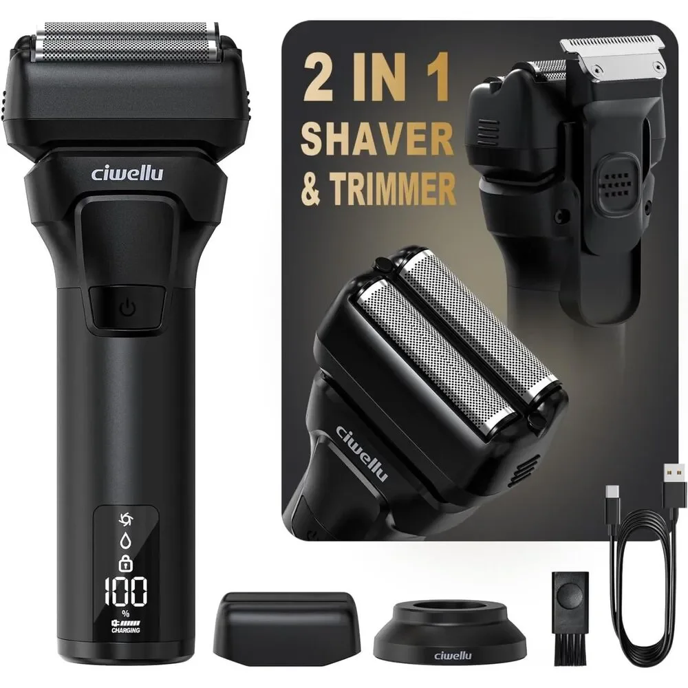 Men’s 9000 RPM Foil Shaver Wet/Dry USB-C Pop-Up Trimmer 180-Min